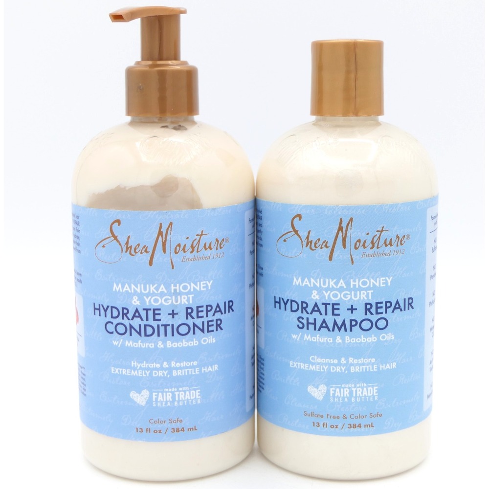 Shea Moisture Hydrate & Repair Shampoo & Conditioner Set 13 oz Each Pump Bottle